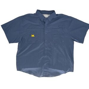 NWT Michigan Wolverines Fishing Shirt 2XL Navy Blue ProEdge Knights Apparel UPF